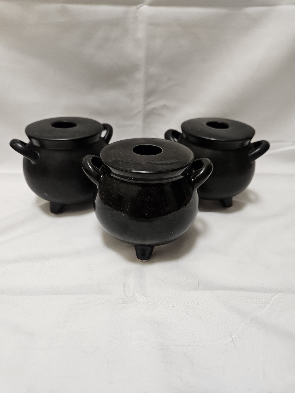 Black Ceramic Cauldron Bud Vases/Candle Holders - BUNDLES/OFFERS WELCOME
